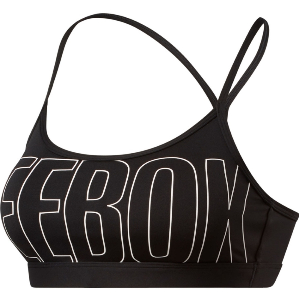 Size Large Reebok Lux Strappy Skinny Black Sports Bra - Picture 7 of 7